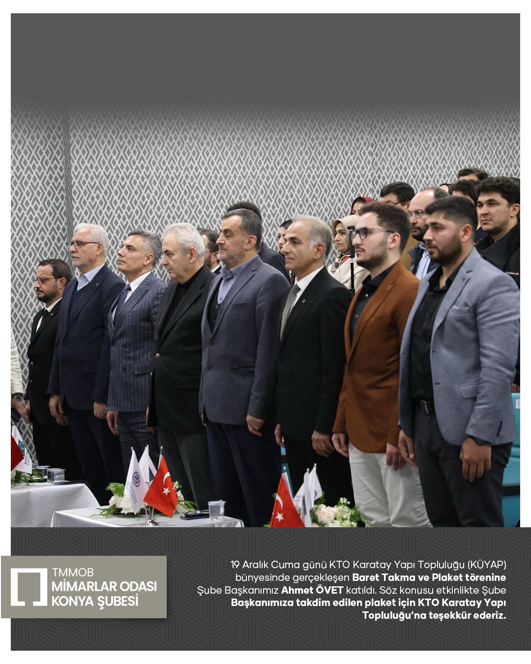 KTO Karatay Yapı Topluluğu Baret Takma ve Plaket Töreni