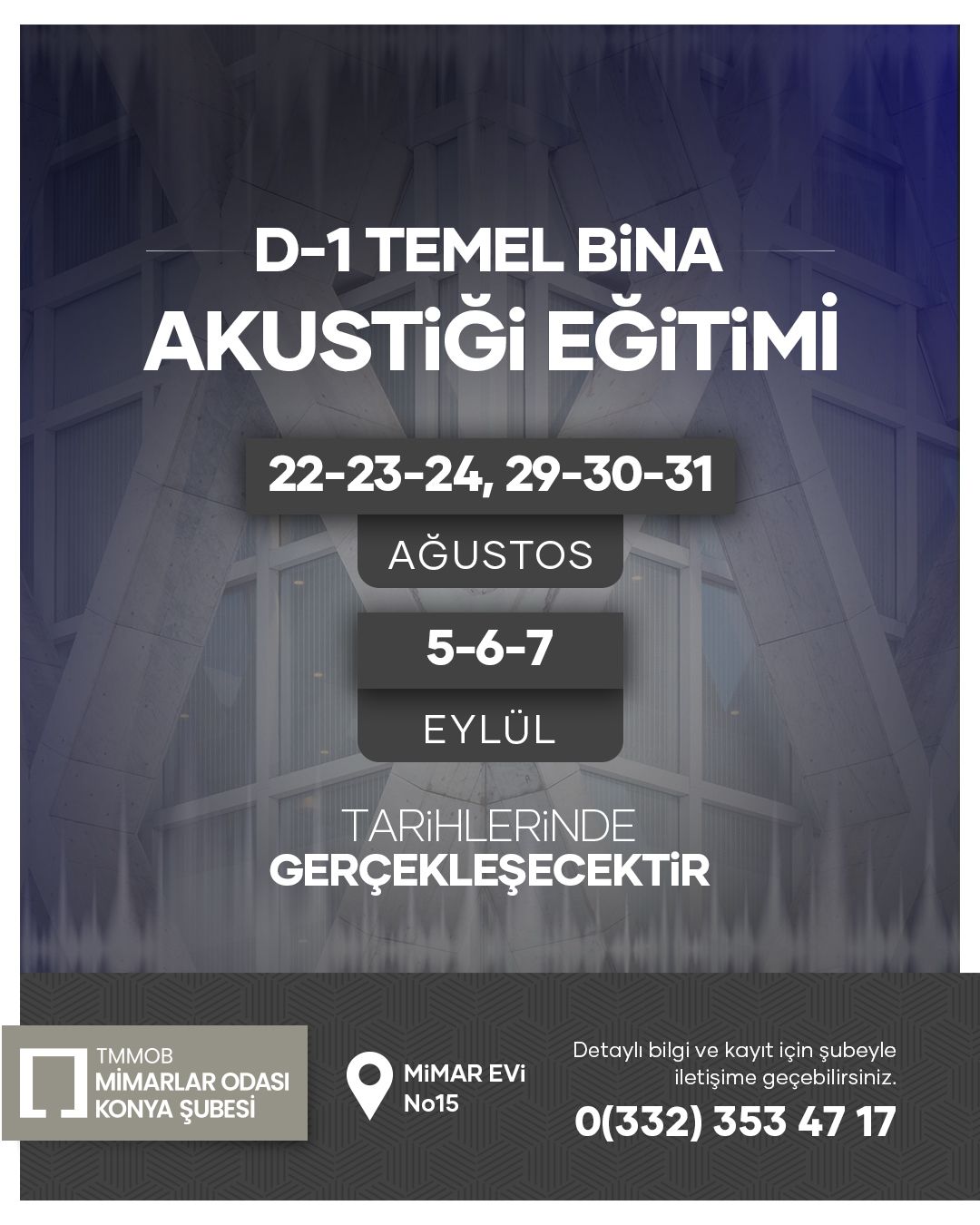 D1 Temel Bina Akustiği Eğitim Başlıyor!