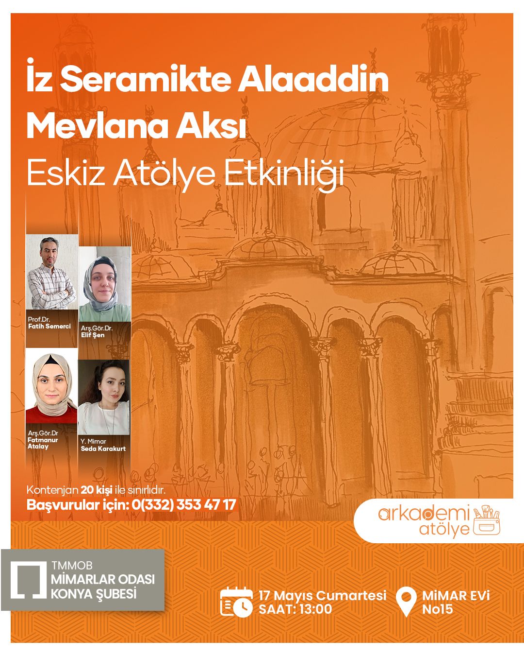 İz Seramikte  Alaaddin Mevlana Aksı: Eskiz Atölyesi Arkademi Etkinliği