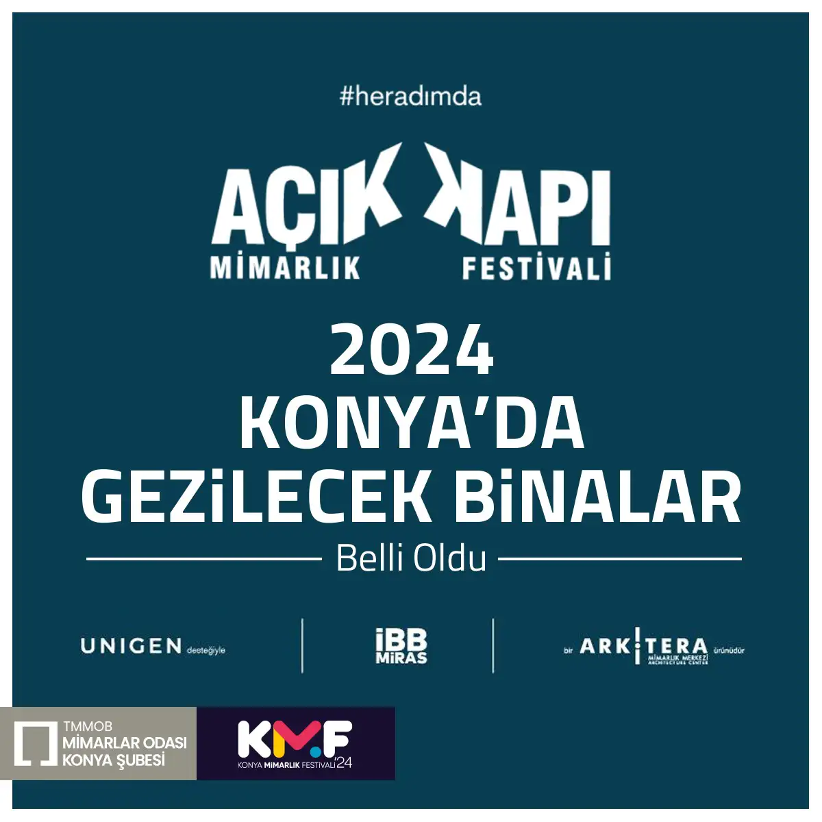 Açık Kapı Mimarlık Festivali 2024 Kapsamında Konya’ da Gezilecek Bina ve Rota Listesi Belli Oldu