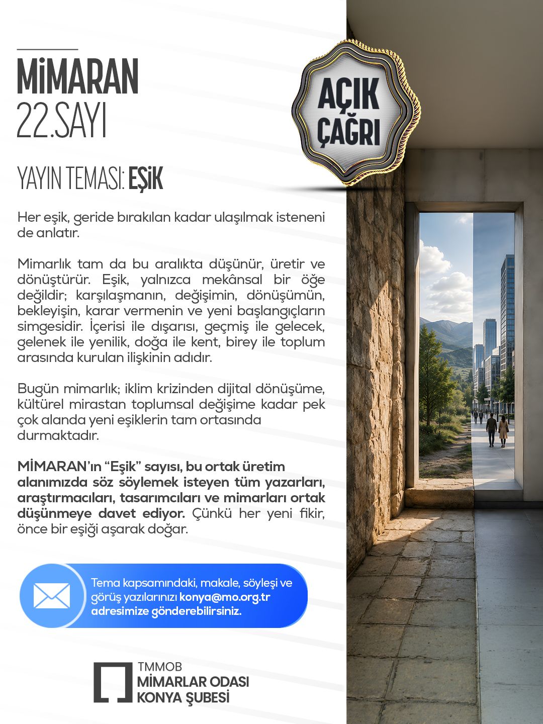 MİMARAN 22. Sayı İçin Açık Çağrı: 
